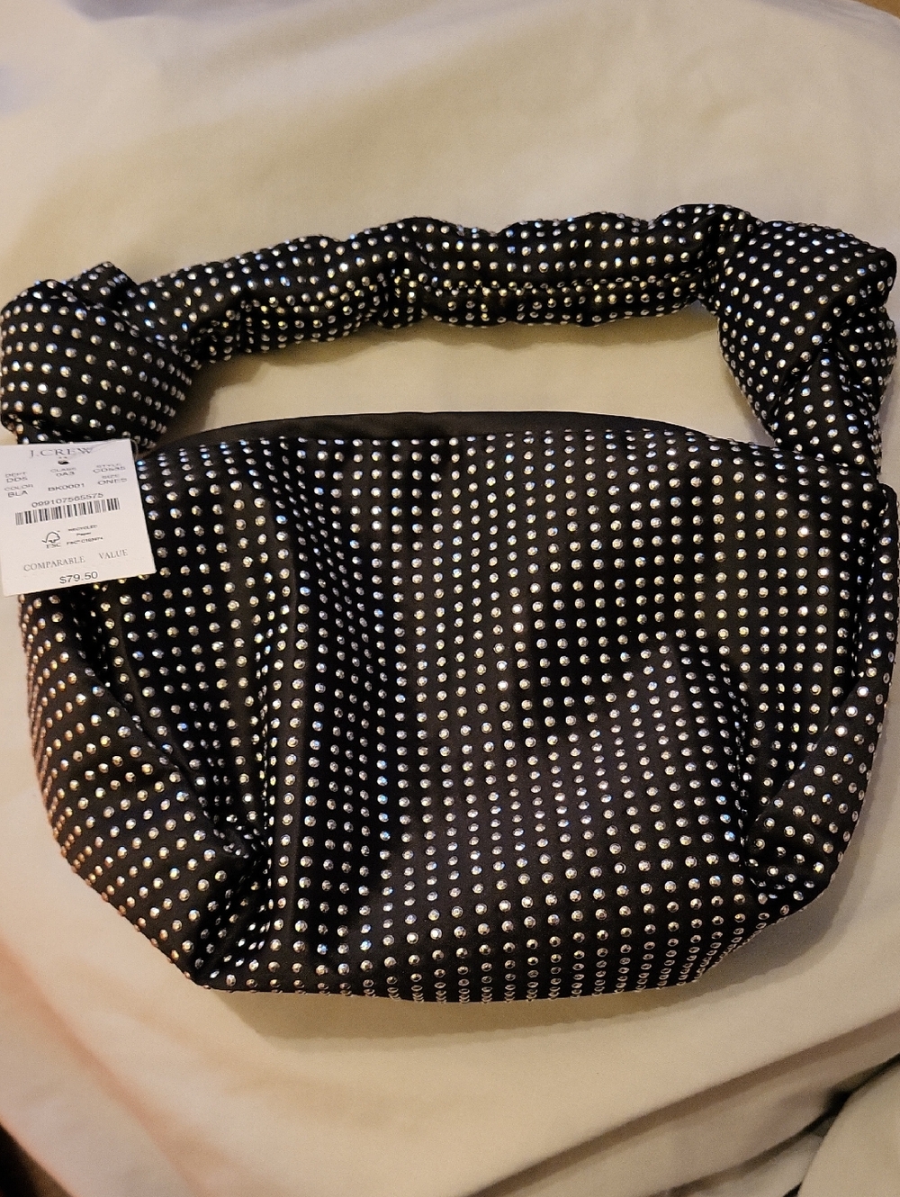 J. CREW Studded Black Evening Shoulder Bag BNWT HL M - Picture 1 of 4
